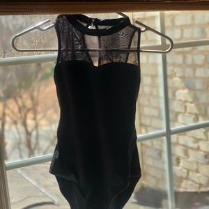 Black High Neck Ballet Leotard